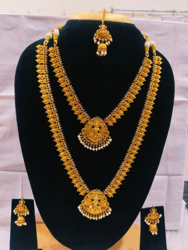 Beautiful Lakshmi Devi long& short haram set