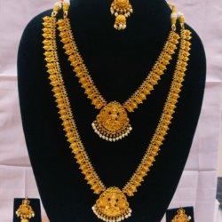 Beautiful Lakshmi Devi long& short haram set