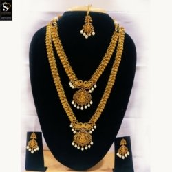Lakshmi Devi beautiful Long& Short haram set