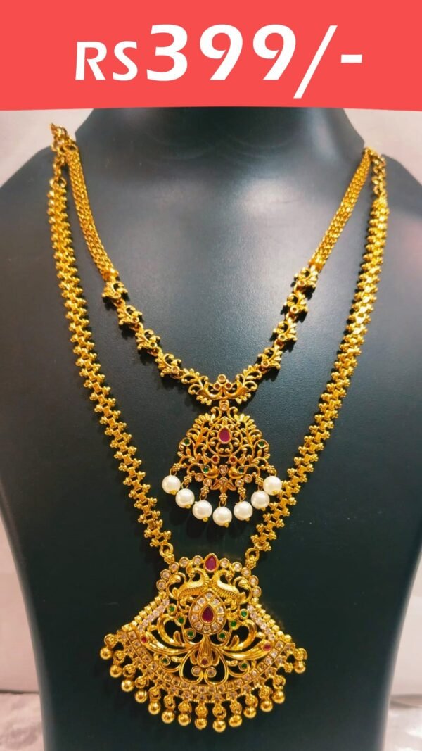 Twinkling graceful combo necklaces
