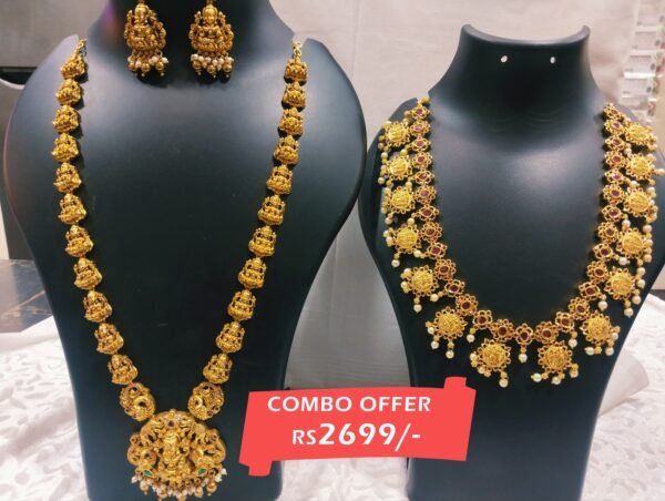 Lakshmi Devi Long haram& short necklace